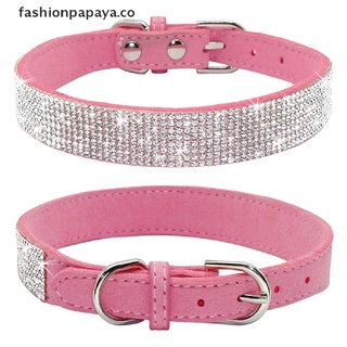 【papaya】 Crystal Dog Collars Fancy Small Bling Dog Collar Dog Cat Necklace with S M L 【CO】