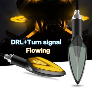 Led DRL y señal de giro que fluye Motor de luz Led indicador de la lámpara de la motocicleta amarillo ámbar lámpara trasera FZS CB150 fuerza (1)