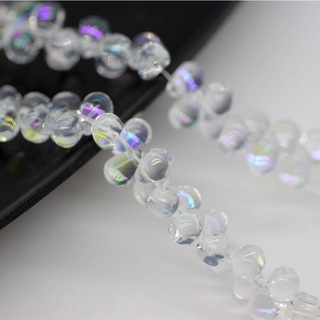 50pcs Creative Handmade DIY Materials Water Drop Beads Gradient Color Horizontal Hole Small Bead (3)