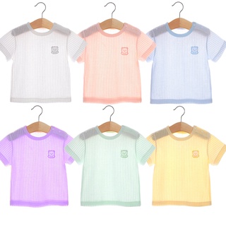 Bebé niños T-shirt conjunto de manga corta Baju Kanak niños niñas ropa de verano niños moda 0-5años malla camiseta Tops