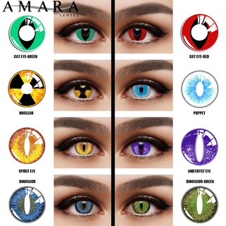 AMARA 2pcs Colorful Contact Lenses for Eyes Halloween Cosplay Cosmetics Yearly Use