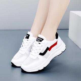 Zapatos de mujer transpirables de malla deportiva Casual pequeño blanco estudiantes zapatillas de viaje (1)