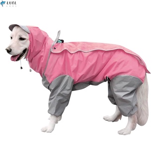 Luolulus impermeable impermeable a prueba De lluvia Pet magic sticker pony perros grandes chaqueta De cuerpo completo perro Capa/Multicolor