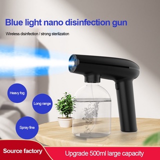 [COD] 2021 nueva actualización 500ML gran capatidad inalámbrica Nano azul luz vapor Spray desinfección pistola de carga USB [GL]