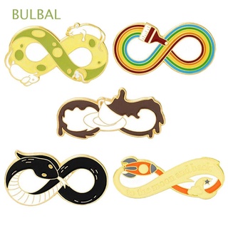 BULBAL 5Pcs Fashion Brooches Creative 8 Shaped Enamel Brooches Enamel Pin Snake Mouse Exquisite Metal Rainbow Rocket Coffee Lapel Pin