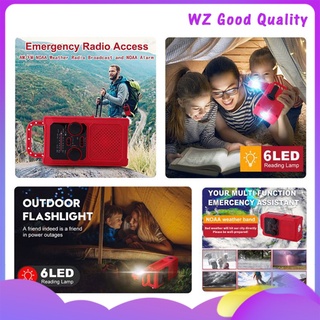 Wz/cargador De emergencia De buena calidad con Manivela Solar Am/Fm/Wb/Noaa Weather Radio