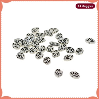 CHARMS 30 x vintage plata flor de loto suelto espaciador cuentas encantos diy collar pulsera