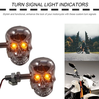 Fam Punk - indicadores de luces de señal de giro en forma de calavera para modificación de motocicleta