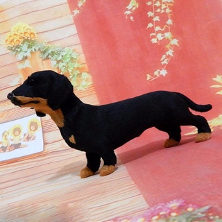 SKEETS 3D Dachshund Simulation Toy Emulational Dog Model Stuffed Toy Realistic Lifelike Home Decoration Puppy Kids Child Gift Animals/Multicolor (8)