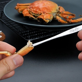 BAGHERI 1 pcs Crab Fork Elegant Crab Picking Tools Seafood Utensils Double Headed 304 Stainless Steel Creative for Crab and Lobster Multi-Use Thin Lobster Spoons/Multicolor (6)
