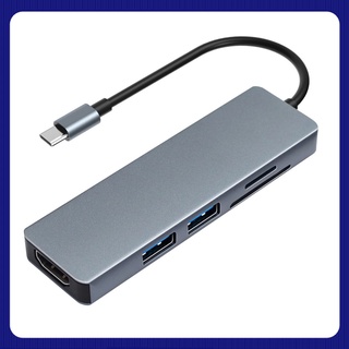 Venta caliente 5 en 1 multifuncional tipo C USB Hub adaptador USB C a HD USB 3.0 TF lector de tarjetas HD convertidor para portátil (9)