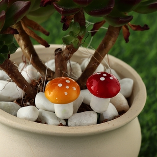 Lontime DIY Craft espuma Artificial jardín adorno en maceta plantas decoración Mini hongo musgo decoración estacas artesanías de resina miniatura estatuilla/Multicolor (6)