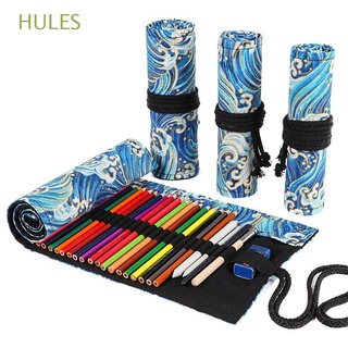 hules 12/24/36/48/72 agujeros estuche creativo bolígrafo bolsas de lápices niños niñas azul suministros escolares de dibujos animados rollo de gran capacidad papelería bolsa