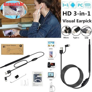 [demaoli] 3 en 1 USB limpieza de oídos endoscopio Visual Earpick con Camer HD