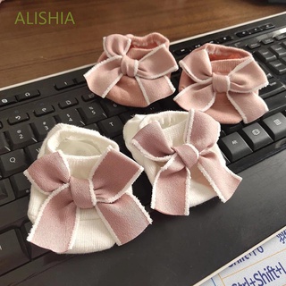ALISHIA Toddler Boat Socks Princess Wide Ribbon Bowknot Baby Floor Socks Newborn 0-3Y Clothing Accessories Adorable Costumes Soft Cotton/Multicolor
