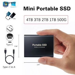 Bagreny Disco Duro Móvil Tipo C USB3.1 Portátil SSD De Estado Sólido De 4TB/2TB/1TBGB