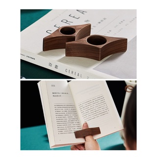 sta soporte de lectura de madera maciza de nogal negro creativo hecho a mano pulgar libro página titular literatura y regalos de arte (3)