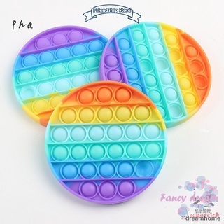🔥Stock listo🔥Nuevo arco iris Pop It redondo Fidget niños juguete empuje burbuja alivio del estrés (5)