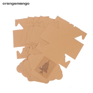 orangemango 8pcs navidad papel kraft galletas cajas de regalo caja de caramelo bolsas de alimentos caja de embalaje co