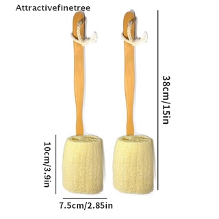 [aft] cepillo exfoliante natural de esponja exfoliante para espalda con mango largo de madera