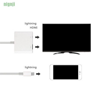 [nin] adaptador AV Digital de iluminación de 8 pines Lightning a HDMI Cable para iPhone 8/7/X/iPad