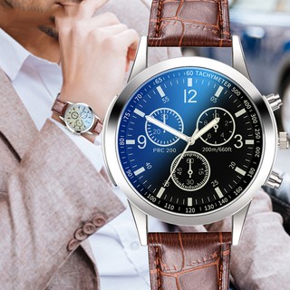 Reloj de hombre Reloj de cuero de cuarzo Reloj deportivo de ocio empresarial Fashion Leather Strap Watches For Men 28040-6