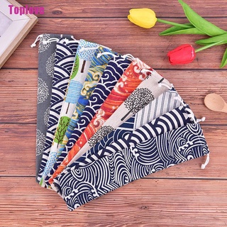 [Toplove] cubertería bolsa con cordón portátil vajilla bolsa de algodón lino viaje cuchara bolsa