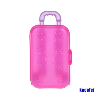 Caja de equipaje miniatura transparente maleta de viaje para decoración de casa de muñecas