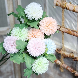 Flor de diente de león flor Artificial doble bola simulación ramo de flores falsas decoración del hogar boda