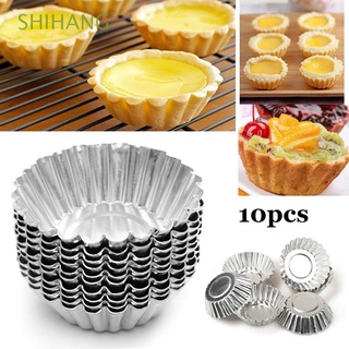 Shihang - molde reutilizable para tarta de huevo, cocina, hornear, antiadherente, cortador de galletas, Cupcake, forma de flor, postre, pastel, Multicolor