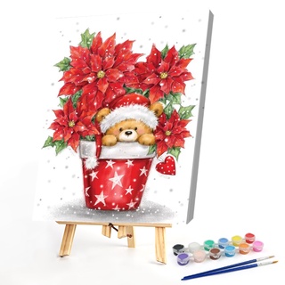 animales de navidad pintura al óleo por números kits de lienzo dibujo diy arte de imagen