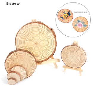 itisevw Natural Pine Round Unfinished Wood Slices Circles With Tree Bark Log Discs DIY CO (1)