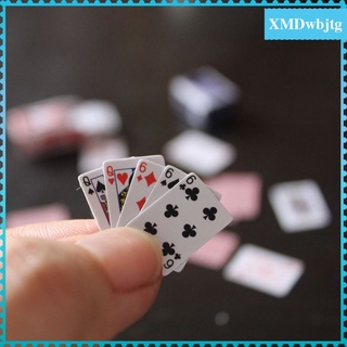 2 Sets Mini Playing Cards 1:12 Miniature Bridge Poker Dollhouse Doll House Poker