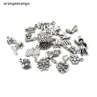 Orangemango 19pcs Tibetan Christmas Tree Snowflake Charm Pendant Diy Necklace Bracelet Craft Gift CO