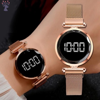 Reloj pulsera De acero con correa Ultrafina LED Digital LED para mujer