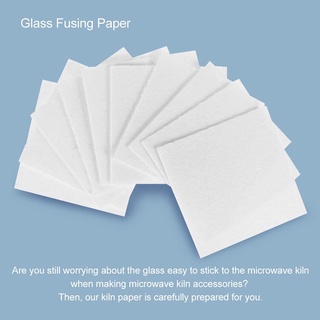 50pack de papel de fusión de vidrio 80x80 mm de fibra de cerámica papeles de cerámica herramienta de manualidades (3)
