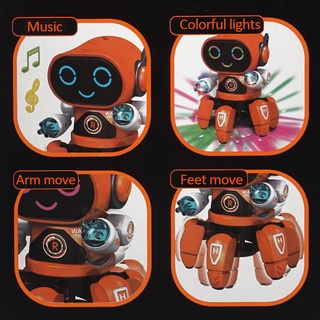 royalal Robot de baile inteligente Juguetes electrónicos para caminar con iluminación musical LED Robot de pulpo para niños Regalo inteligente para niños Musical royalal (8)