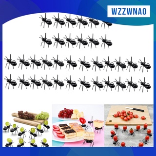 [wzzwnao] Palillos de dientes de hormiga fruta postre tenedor (36 unidades) reutilizable hormiga alimentos Pick Animal aperitivo tenedores para Snack pastel postre