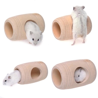 Small Animal Wooden Bed House Cage Molar Wine Cake Shaped Pet Rat Hamster Mouse Toy