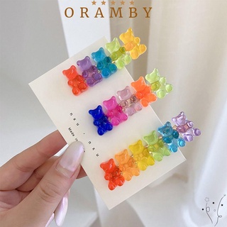 ORAMCURRENT Fashion Jelly Bear Hairpin Gift Colorful Hair Clip Candy Color Gummy Headwear Hair Accessories Cute Duckbill Girls Women Barrette (1)