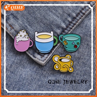 Cartoon Cute Cup Enamel Pins Funny Tea Cup Brooches Gameplayer Geek Badge Gift for Children