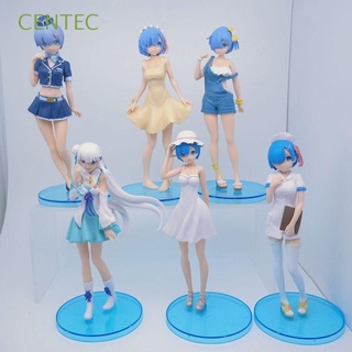 CENTEC Birthday Present Rem Action Figure Collection Rem Swimsuit Figure Re:Life In A Different World From Zero Girl Figure Christmas Gift 6Pcs/Set Model Toy 17CM PVC Rem Anime Figure