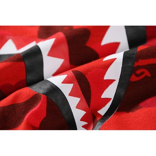 BAPE Shark Hombres Mujeres Camuflaje Calidad Transpirable Manga Corta Camiseta (8)
