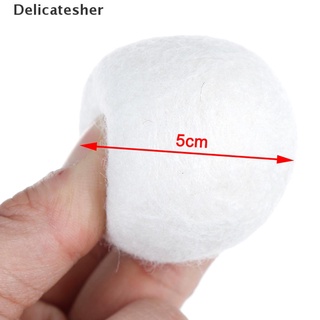 [delicatesher] 5 unidades de lana natural tela virgen reutilizable suavizante de lavandería 5 cm caliente