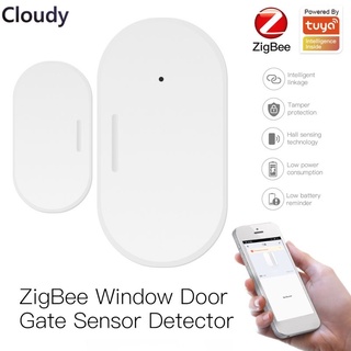 Tuya ZigBee Smart Window Puerta Sensor Detector Life App Home Seguridad Sistema De Alarma Nublado
