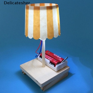 [delicatesher] niños ciencia experimento diy juguetes mini lámpara de mesa de madera gizmo juguetes conjunto caliente