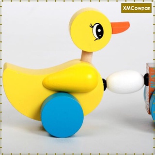 Yellow Duck Pull-Along Wooden Toy, Bright Colors for Toddler Baby Walker (9)