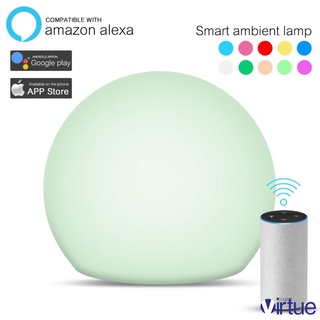 ❤❤ Alexa Google Assistant Tuya WiFi Light Smart Voice Warm Ambient Table Lamp DJ Music Rhythm Lighting Portable Lamp ✉