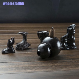 whalesfallhb > 1Pc Mini Porcelana Backflow Cerámica Incensario Cono Quemadores De Incienso Titular Negro