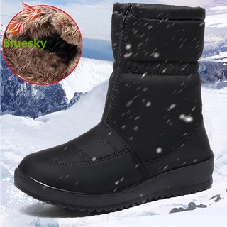 botas de nieve de invierno para las mujeres botines cálidos al aire libre botas impermeables zapatos antideslizantes (1)